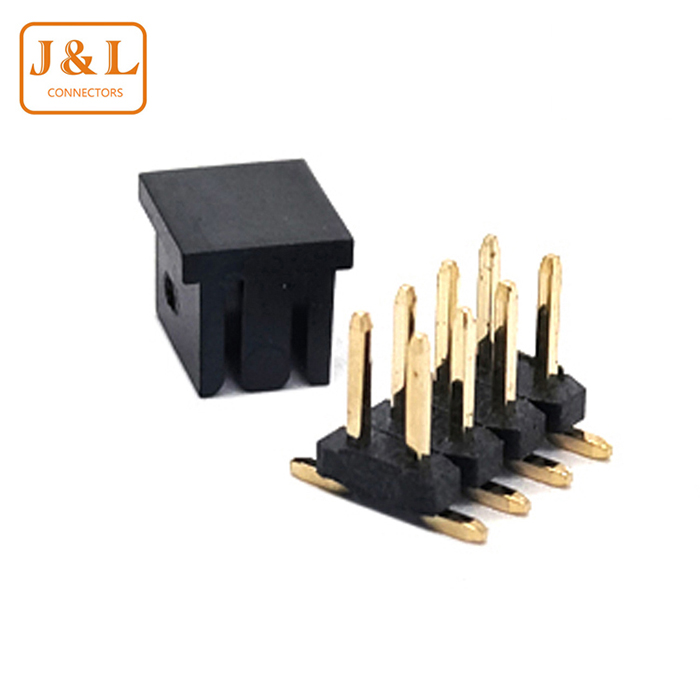 2.0mm Pitch 2*4P Dual Row SMT 90° with Cap Gold-Plated Pin Header