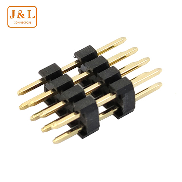 2.54mm Pitch 2*4P Dual Row Dual Plastic DIP 180° Gold-Plated Pin Header