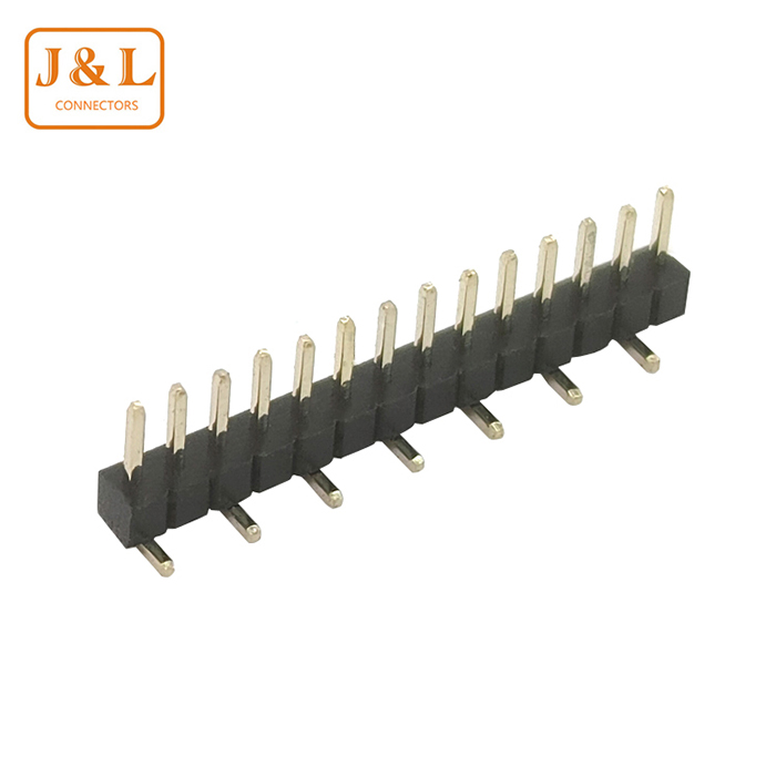 2.0mm Pitch 1*14P Single Row SMT 90° Dislocated Gold-Plated Pin Header