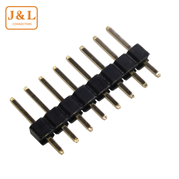 2.0mm Pitch 1*8P Single Row DIP 180° Gold-Plated Pin Header