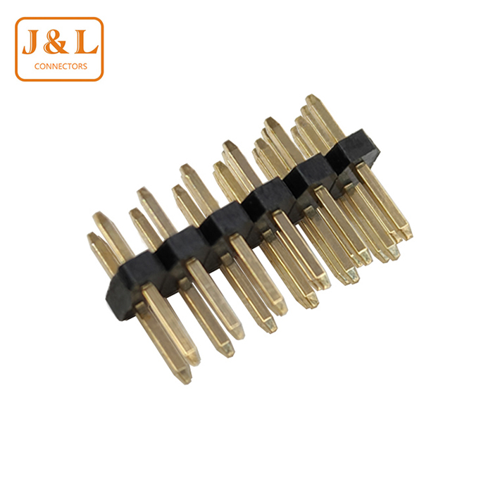 2.0mm Pitch 2*6P Dual Row DIP 180° Gold-Plated Pin Header