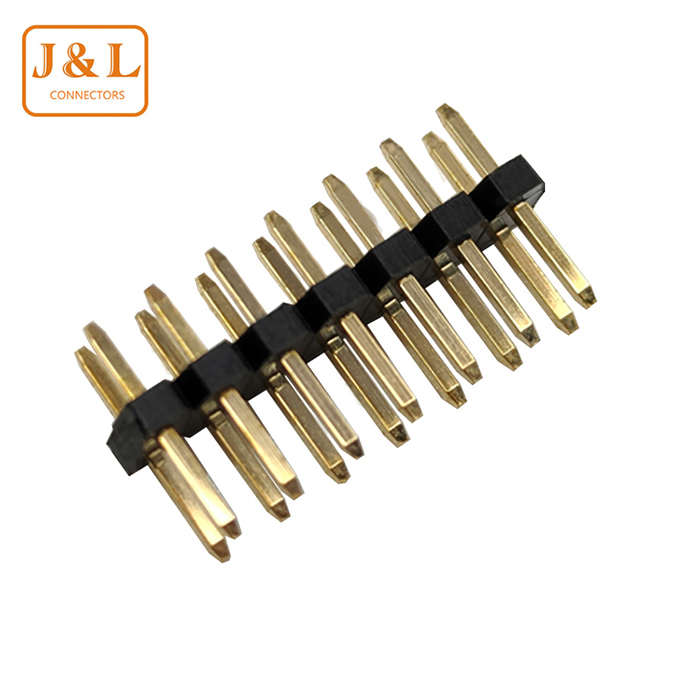 2.0mm Pitch 2*7P Dual Row DIP 180° Gold-Plated Pin Header