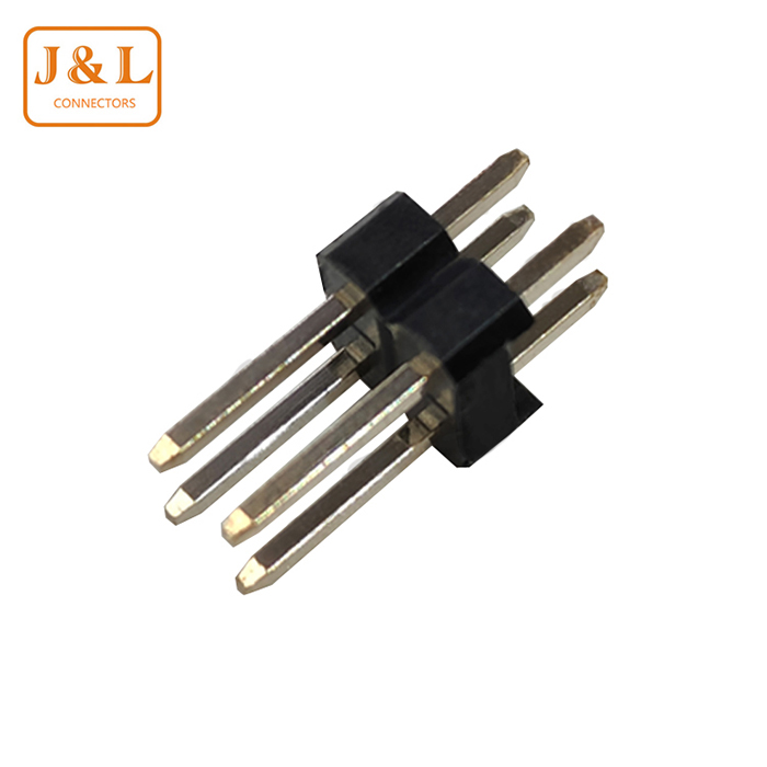 2.0mm Pitch 2*2P Dual DIP 180° Gold-Plated Pin Header