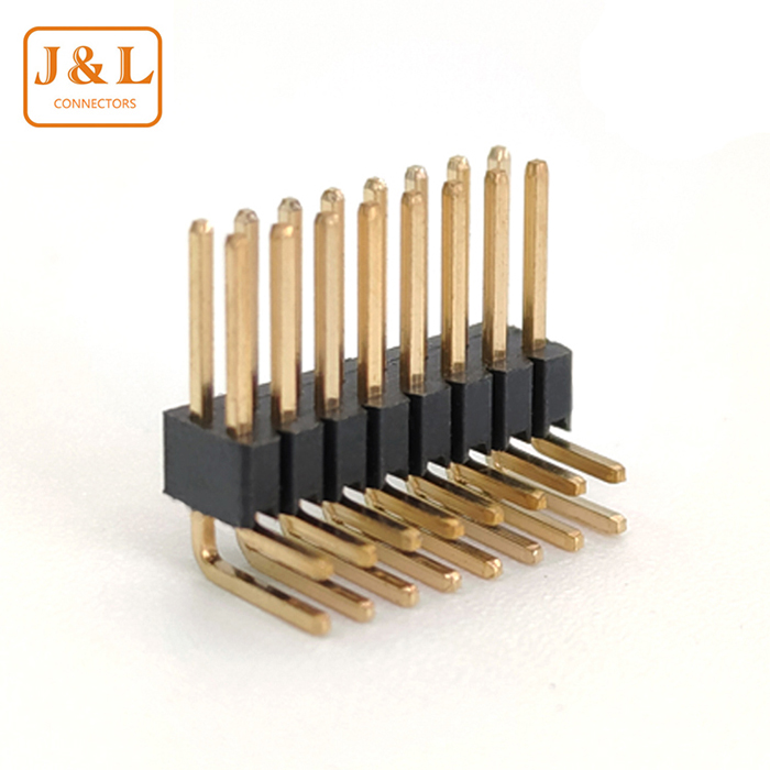 2.0mm Pitch 2*8P Dual Row Right Angle 90° Gold-Plated Pin Header