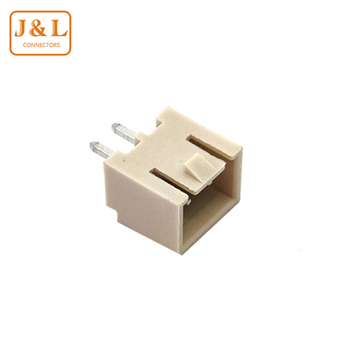 XHB 2.54mm Pitch 2P Single Row Right Angle Beige Tin-Plated Wire to Board Wafer Connector