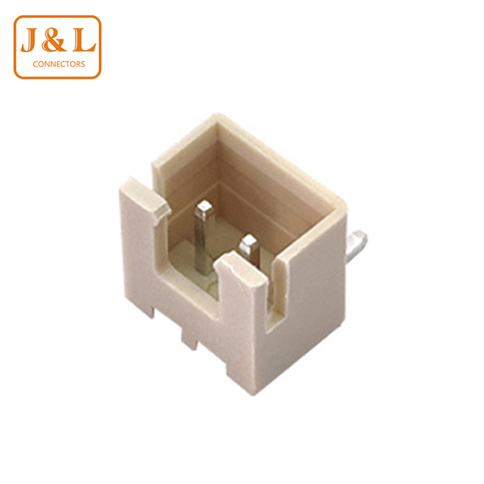 XH 2.54mm Pitch 2P Single Row Right Angle Beige Tin-Plated Wire to Board Wafer Connector